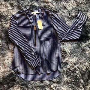 NWT Michael Kors Striped Blouse (S)